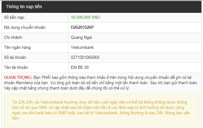 Một số lưu ý quan trọng cần biết khi giao dịch trên Remitano