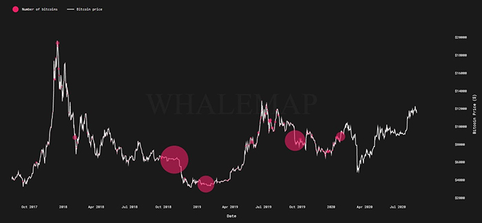 Số lượng Bitcoin được nắm giữ bởi một cá voi. Nguồn: Byzantine General, Whalemap