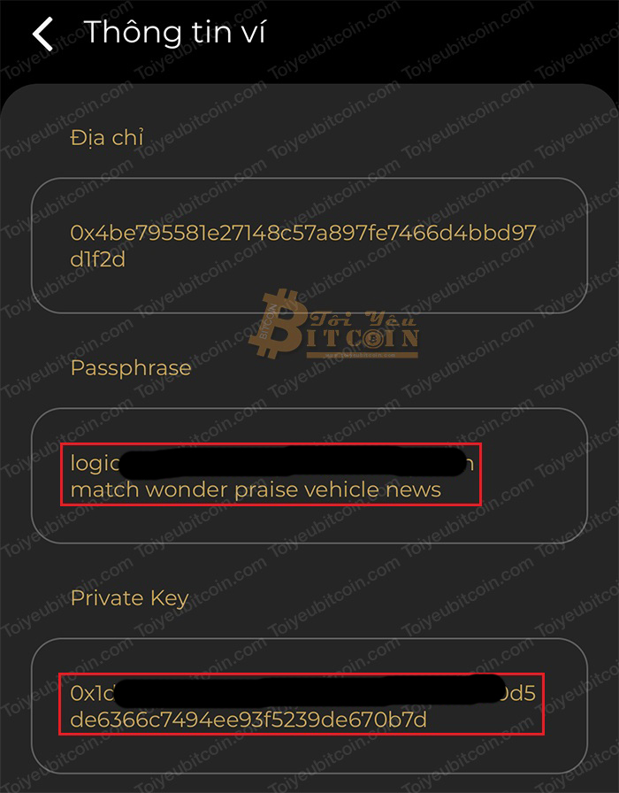 Cách quản lý ví và lấy Passphrase, Private Key. Ảnh 3