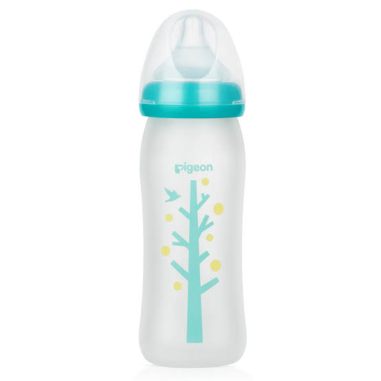 Pigeon Silicone Coating Glass Baby Bottle