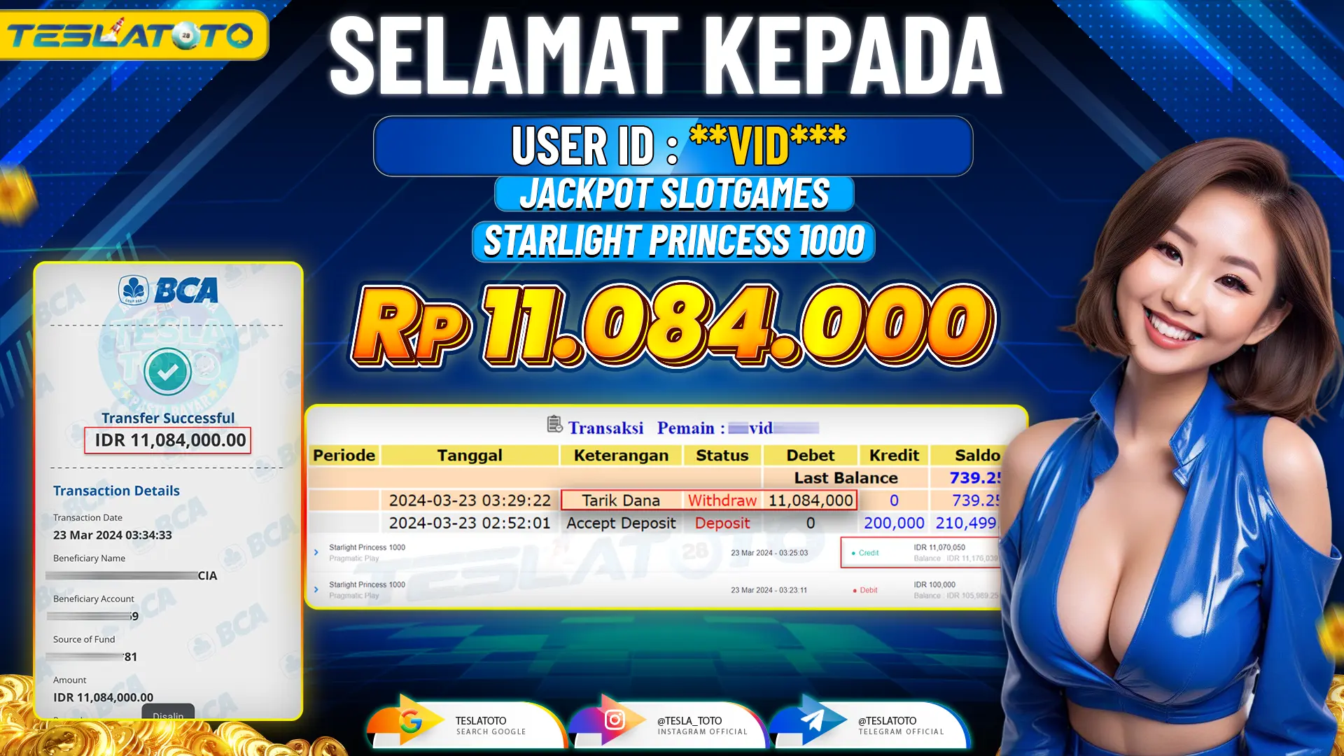TESLATOTO JACKPOT SLOT GATES STARLIGHT PRINCESS 1000 Rp. 11.100.000 LUNAS