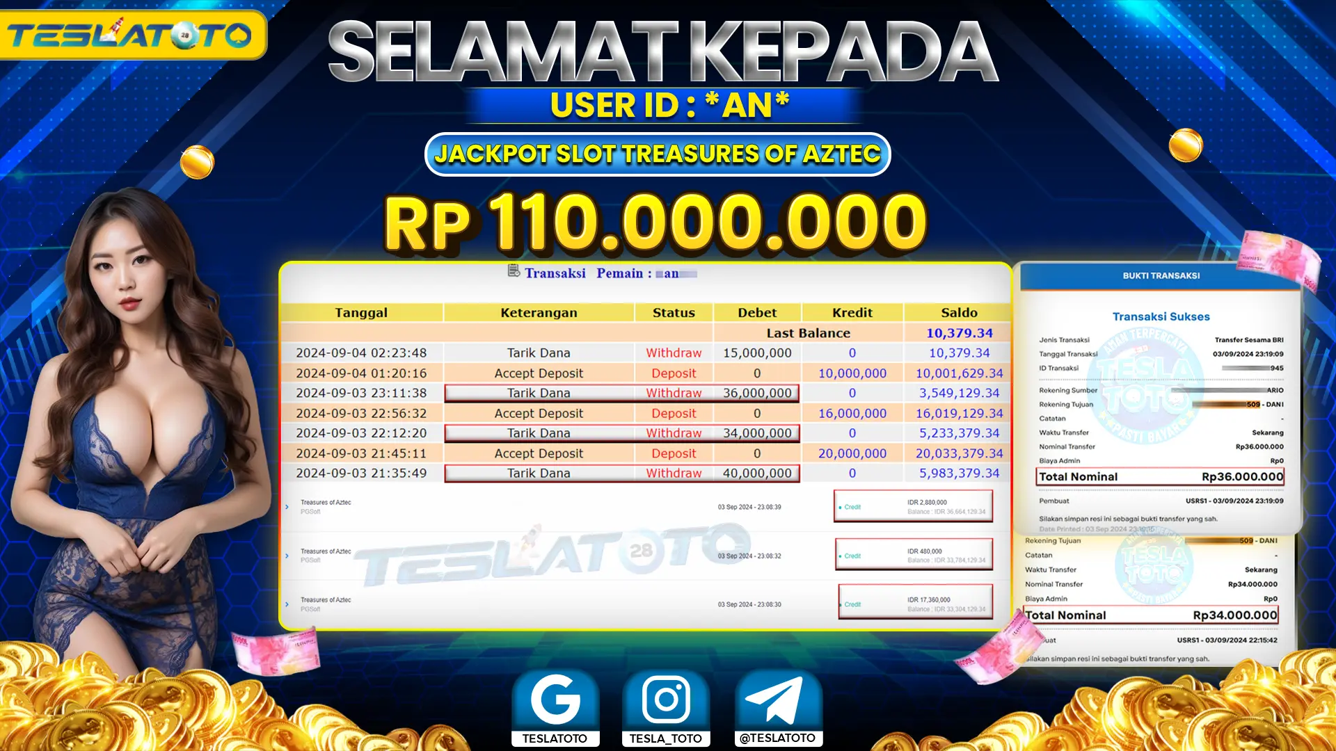 TESLATOTO JACKPOT SLOT WILD BOUNTY SHOWDOWN Rp. 110.000.000 LUNAS