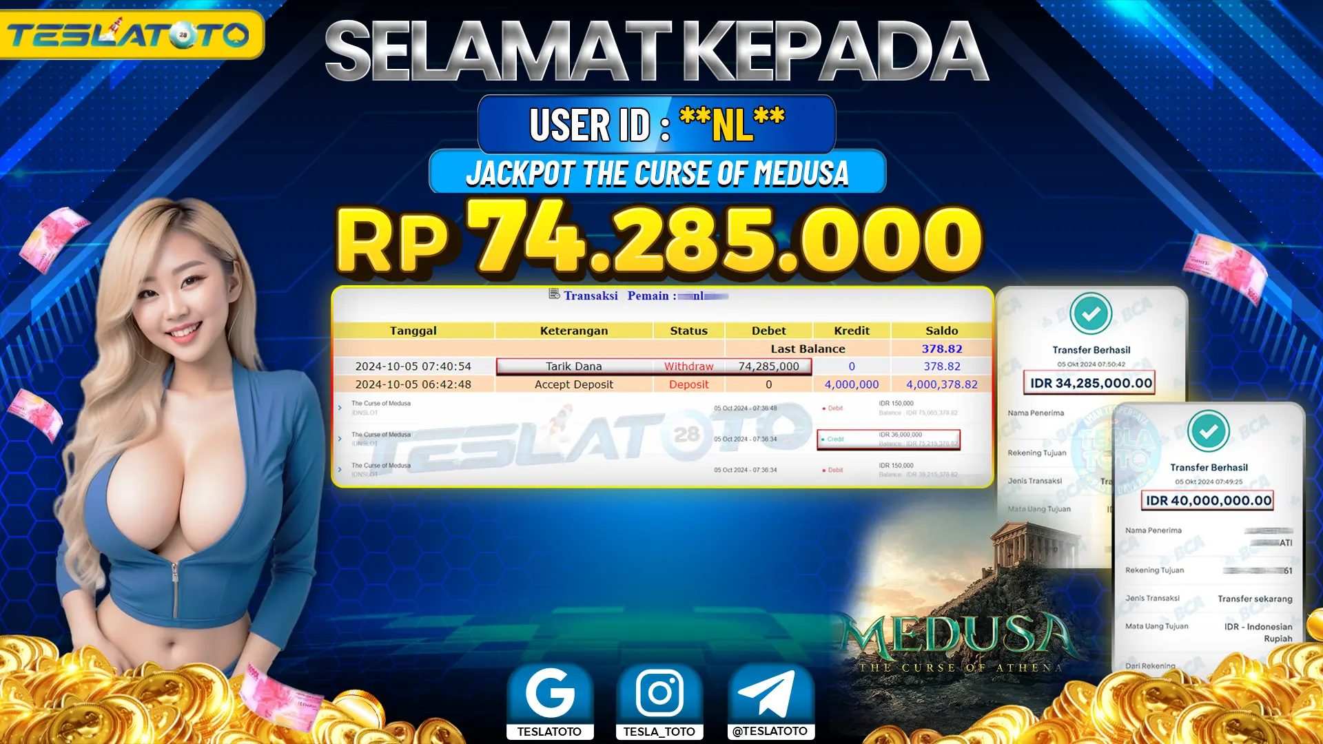 TESLATOTO JACKPOT SLOT SWEET BONANZA Rp. 74.500.000 LUNAS