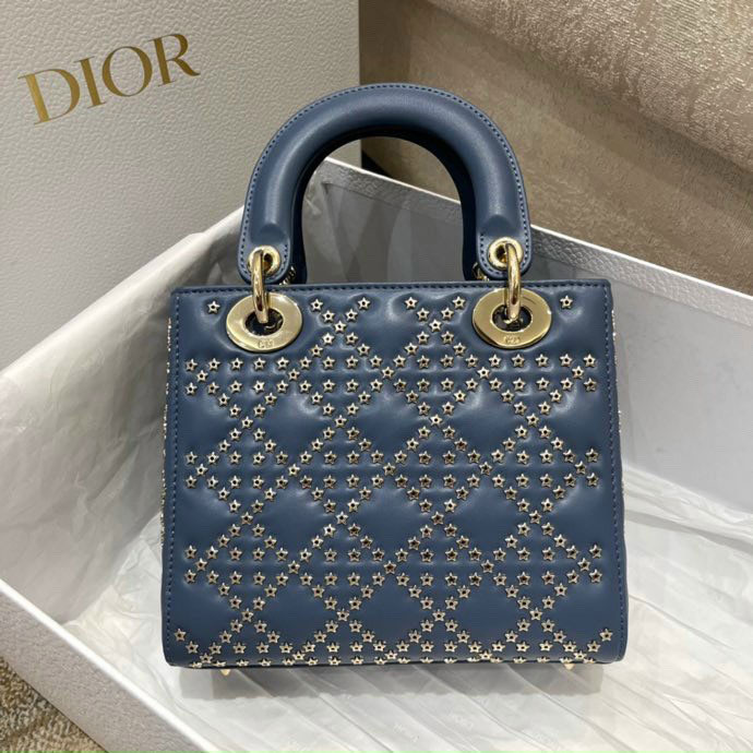 Túi Dior Caro Siêu Cấp Màu Đen Đính Ngôi Sao 20x12x7cm  DWatch Luxury