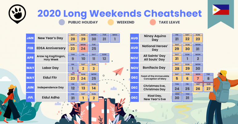 13 Long Weekends in the Philippines in 2020 + Calendar and Cheat Sheet!