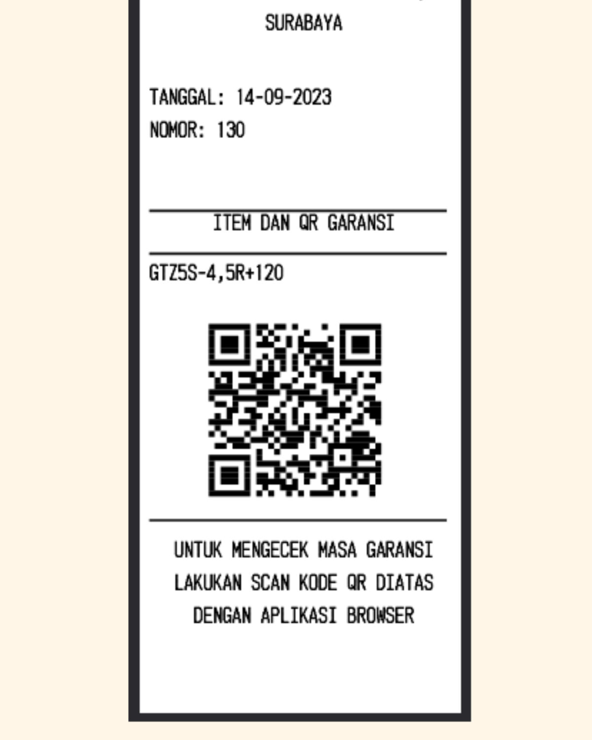 Tampilan layar QRcode