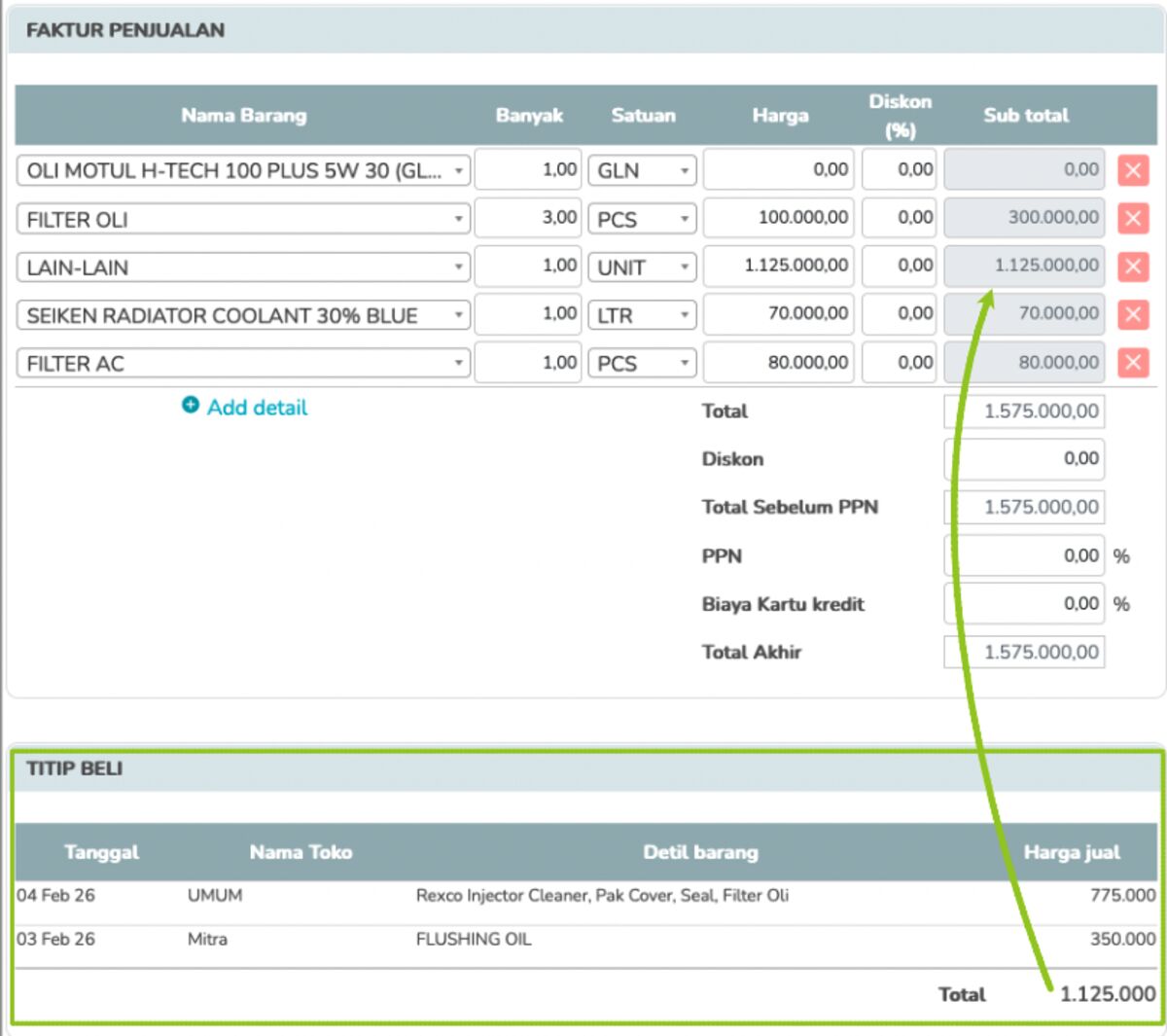 solusi otomatis di faktur