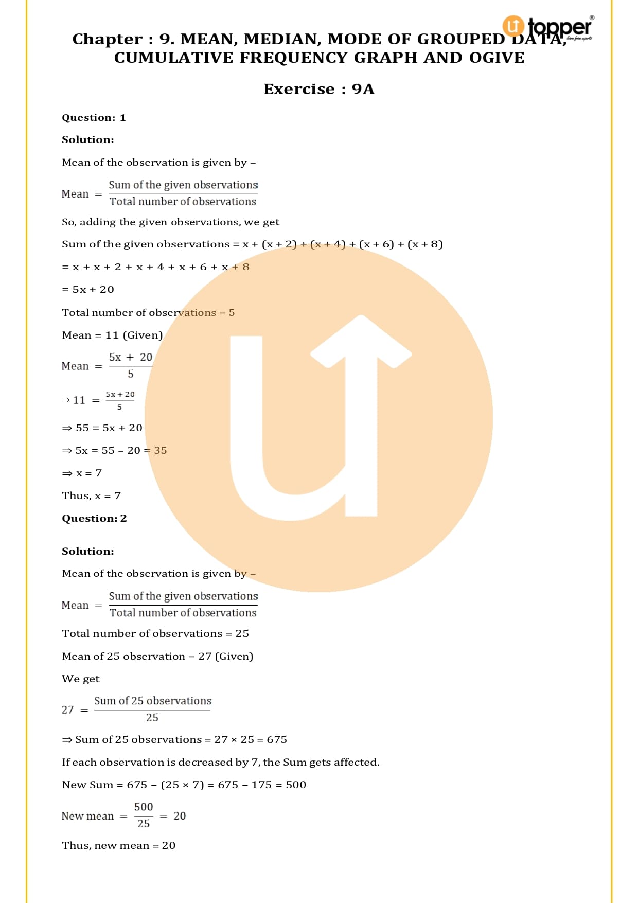 RS Aggarwal Class 10 Solutions Chapter 9