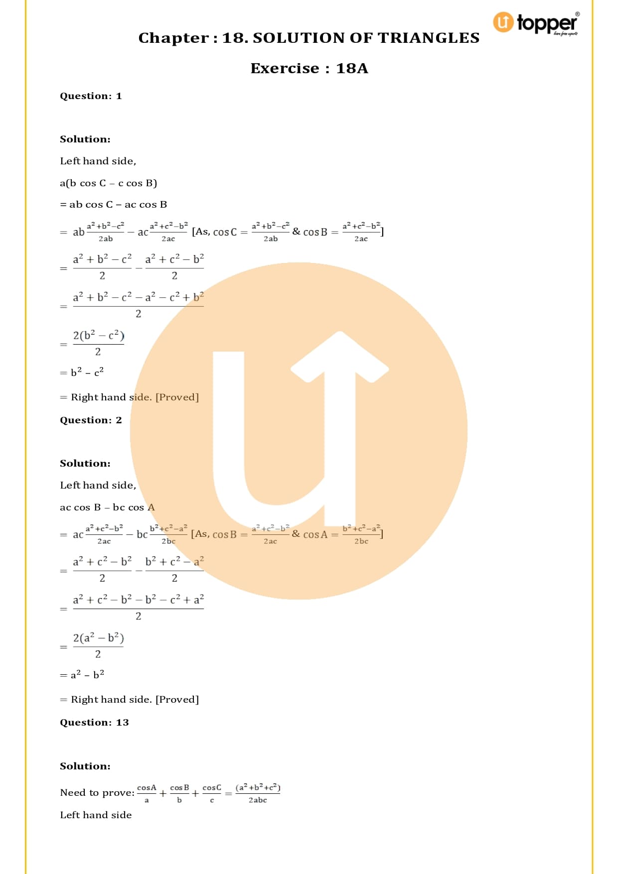 RS Aggarwal Class 11 Solutions Chapter 18