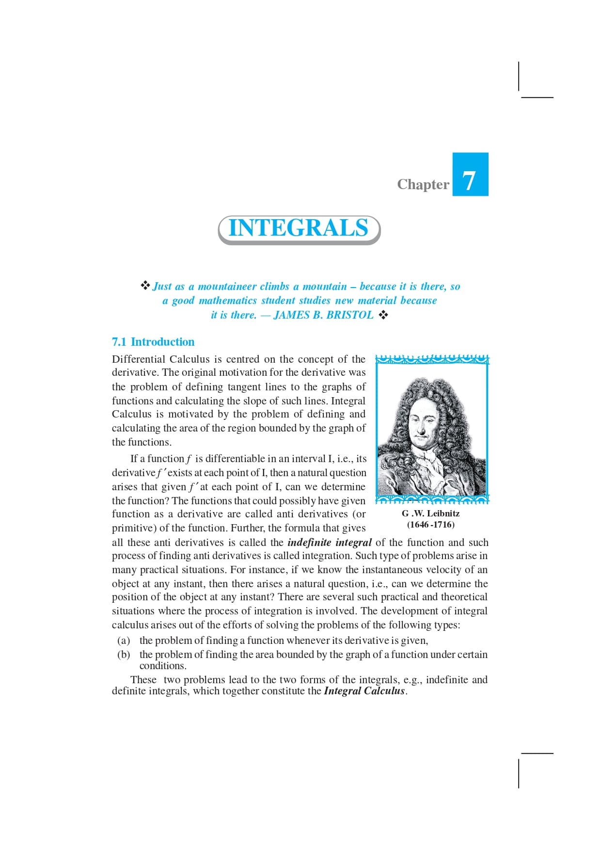 NCERT Book for Class 12 Maths Chapter 7 Integrals