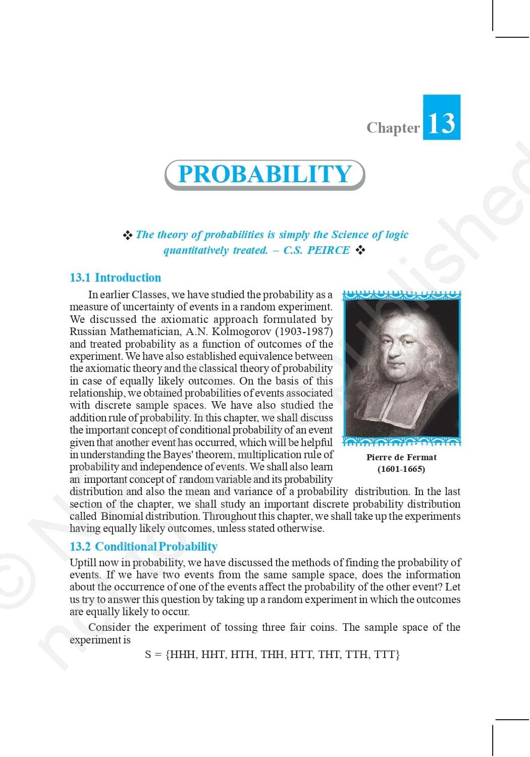 NCERT Book for Class 12 Maths Chapter 13 Probability