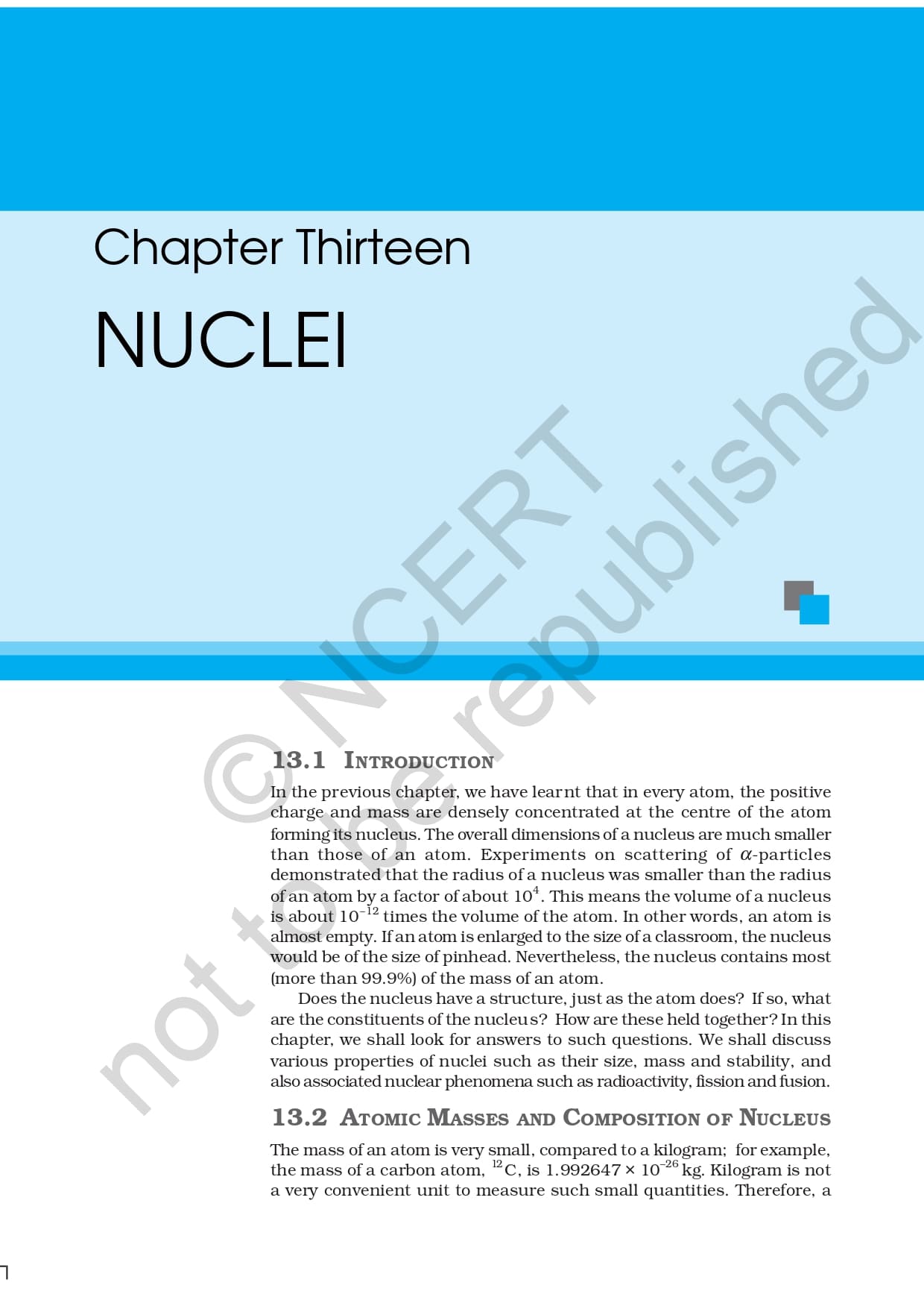 Ncert Book for Class 12 Physics Chapter 13 Nuclei