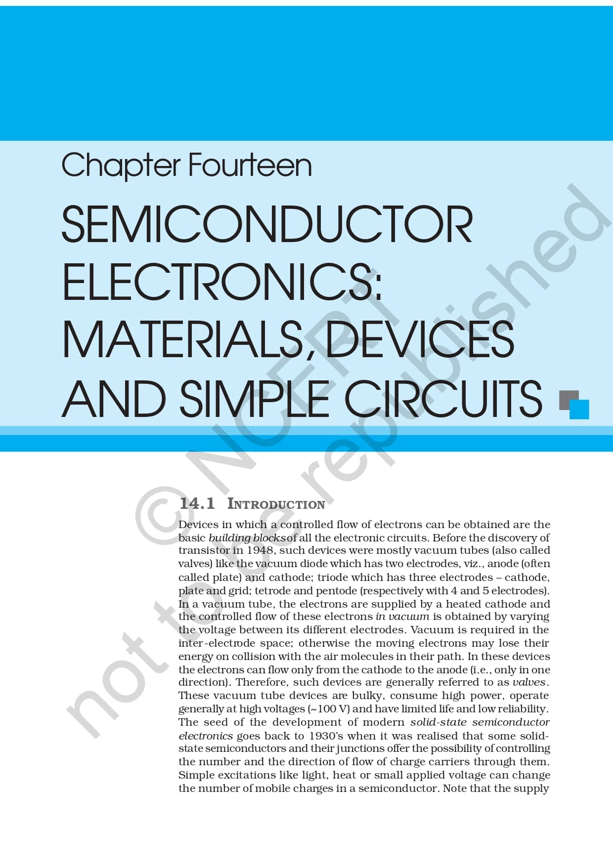 Ncert Book for Class 12 Physics Chapter 14 Semiconductor Electronics