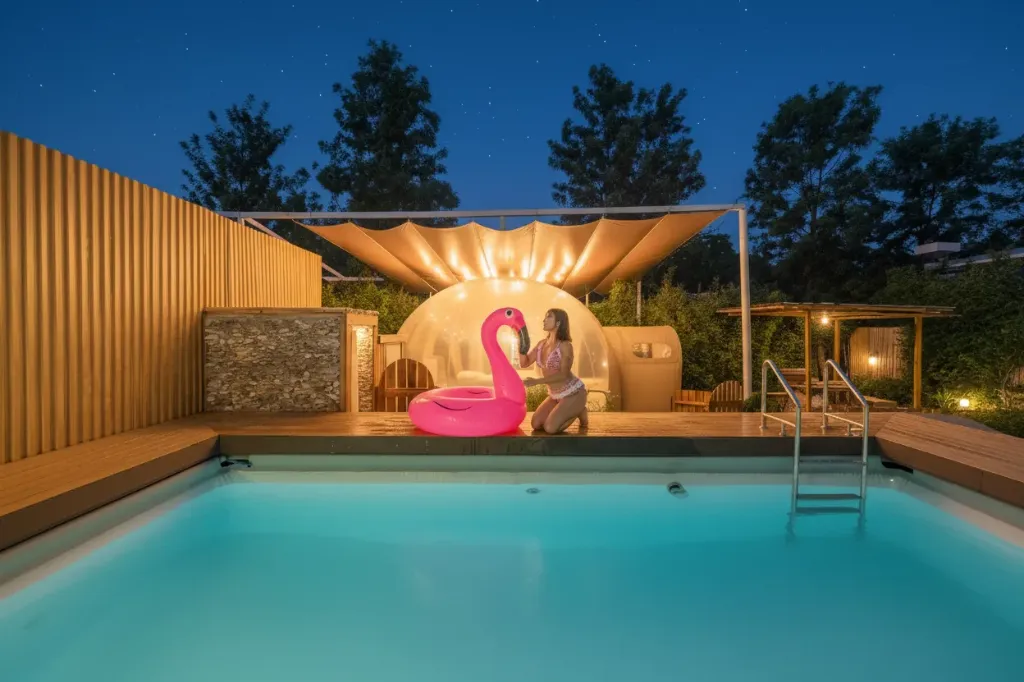 Meteo Bubble Glamp M – Flora Dome