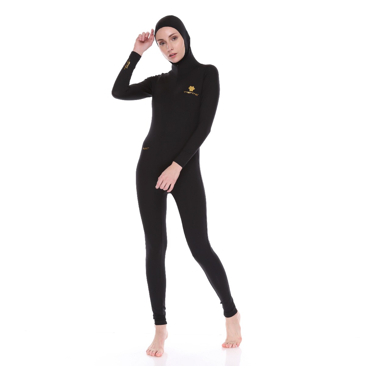 Wetsuit Hoodie Black Swimwear Women Pakaian  Renang  Diving 