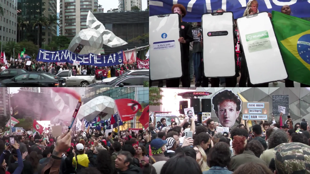 Lula Supporters Protest Outside Meta HQ, Alleging Bias Towards Bolsonaro Ahead Of Brazil Election