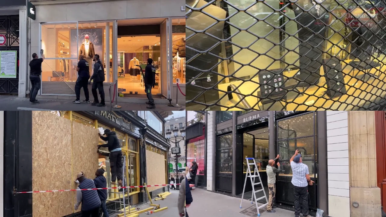 Paris Shops Board Up Windows As France Braces For Cost-Of-Living Protests And 300 Demonstrations