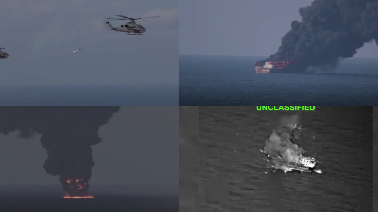 US Forces Destroy Alleged Iran-Linked Vessel As Gulf Of Oman Tensions Rise Over Naval Blockade