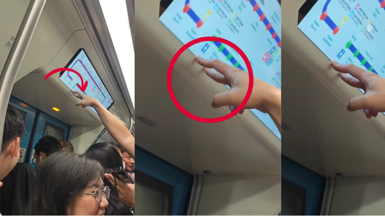Malaysian MRT Commuter Says Who Needs A Handrail, Clings To His Own Fingers Instead
