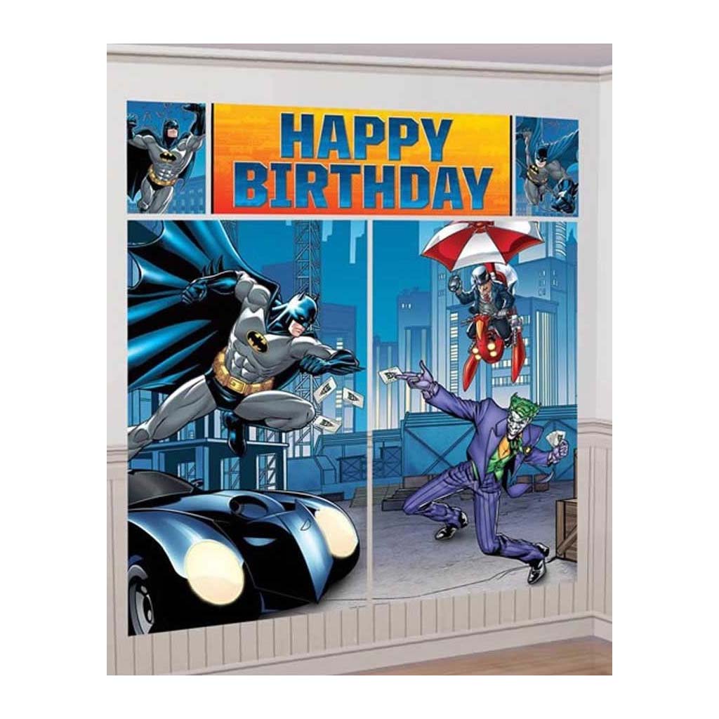 Batman Superheroes Birthday Banner Scene Setter