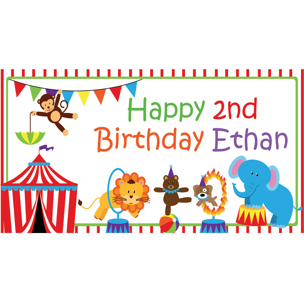 Circus Carnival Theme Personalised Banner