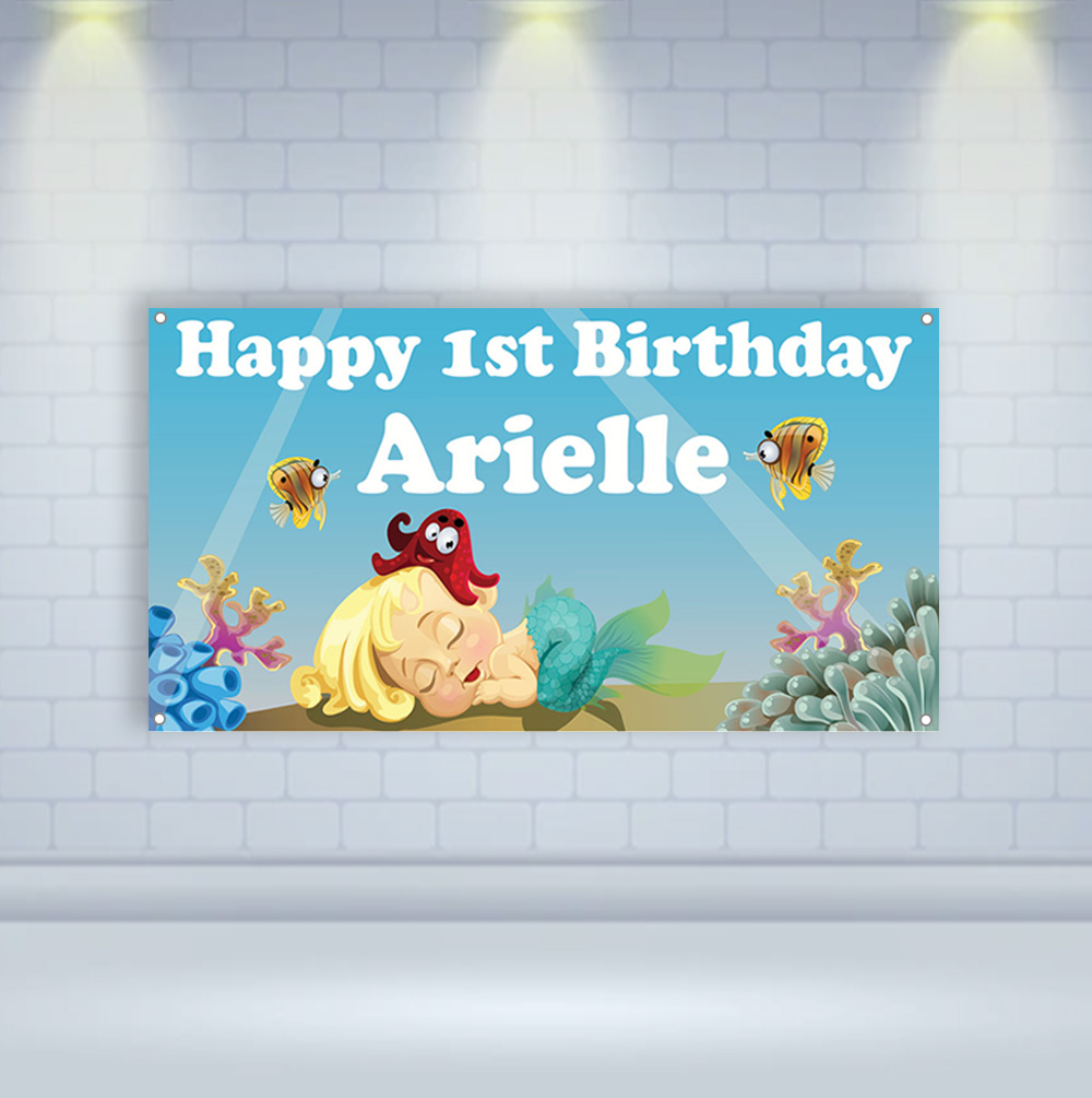 Little Mermaid Theme Personalised Banner