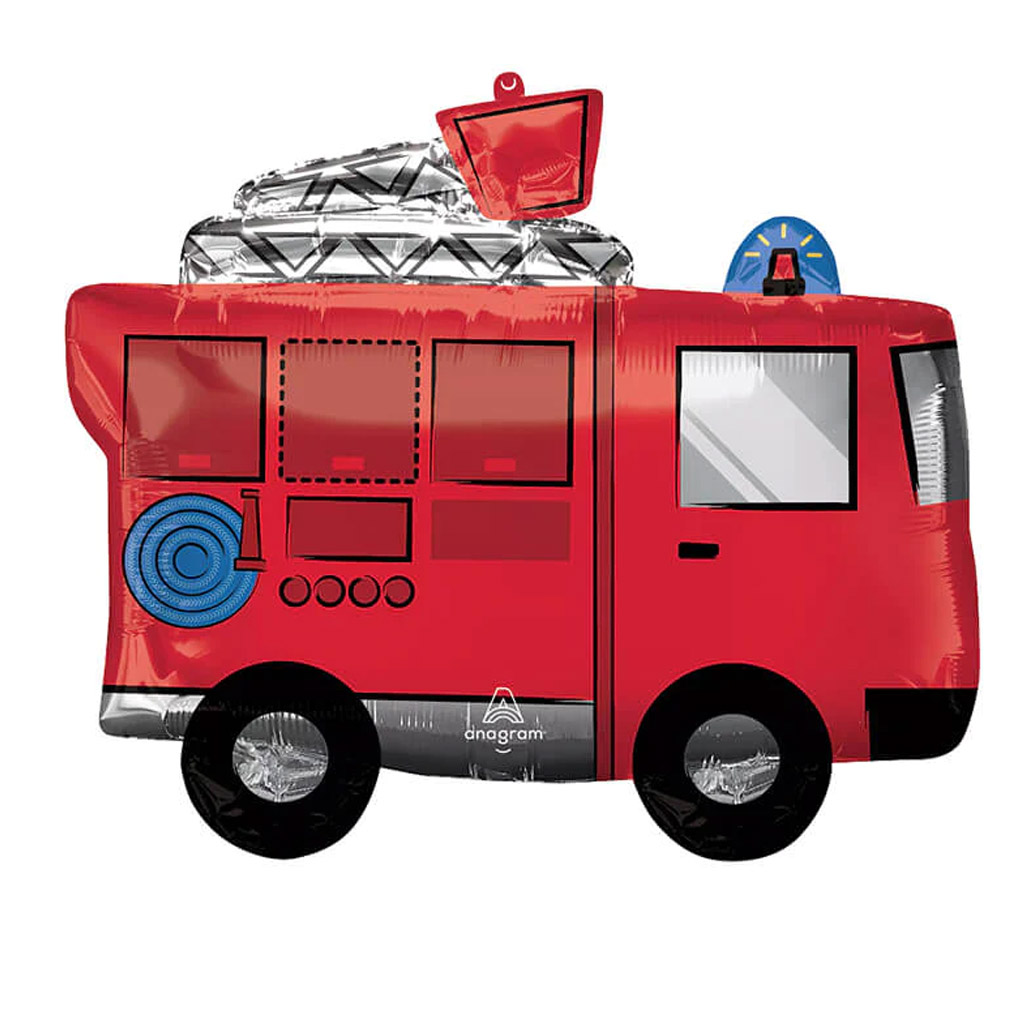 Fire Engine Red Rescue Foil Balloon 26inch