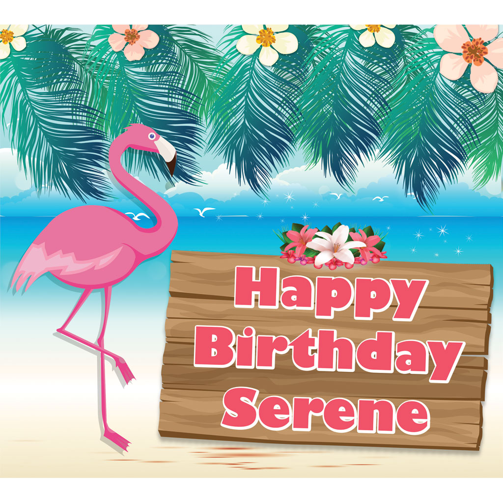 Flamingo Tiki Luau Personalised Birthday Banner