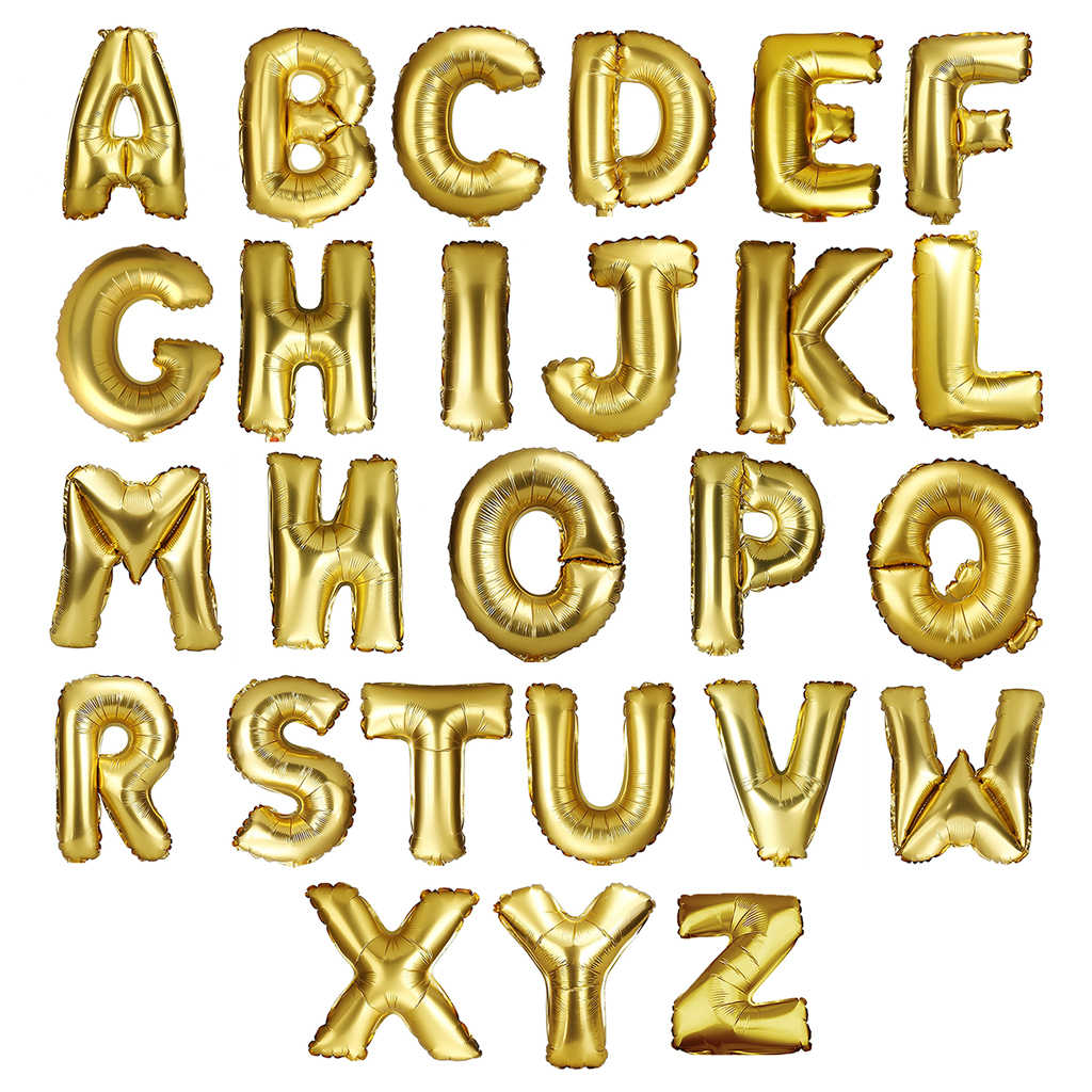 Mini Letter Alphabet Gold Balloon 16inch (Do Not Float)