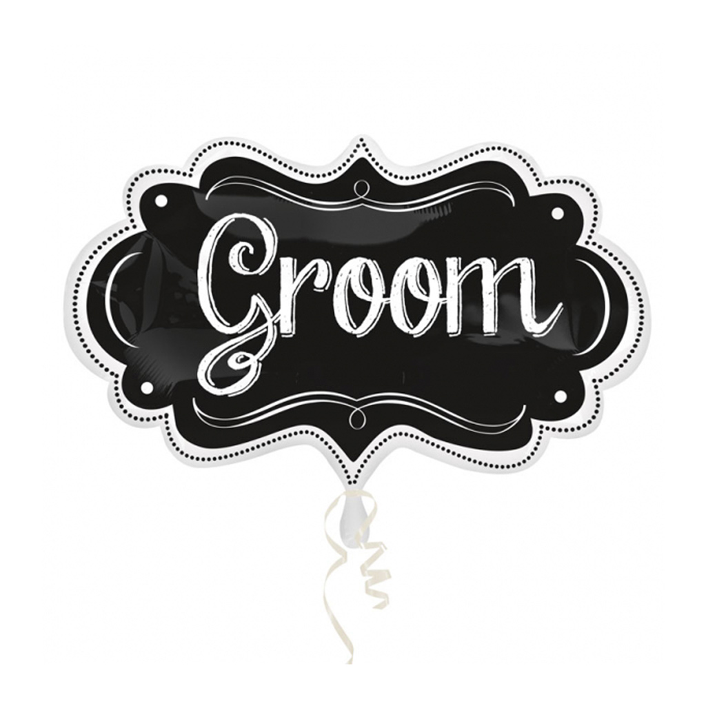 Wedding Groom Chalkboard Marqueen Foil Balloon 34In