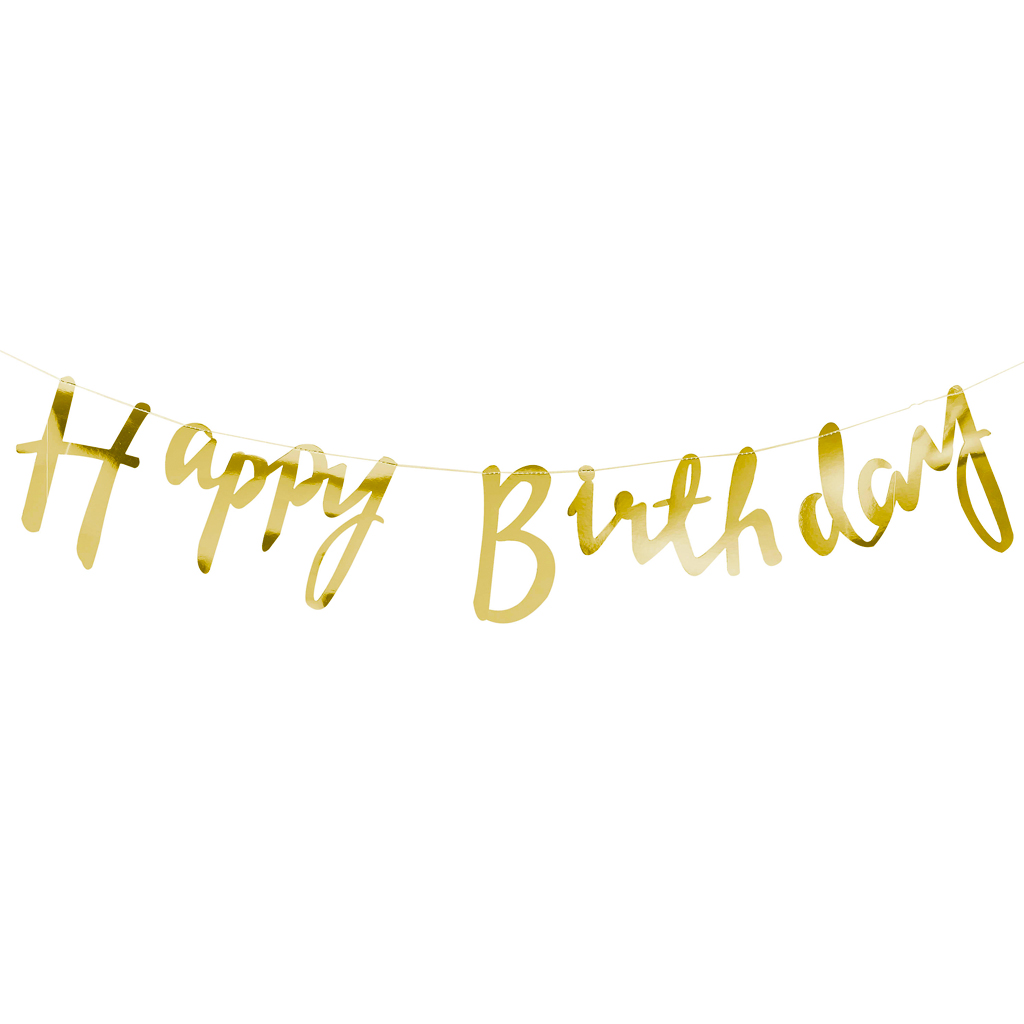 Happy Birthday Gold Letter Banner