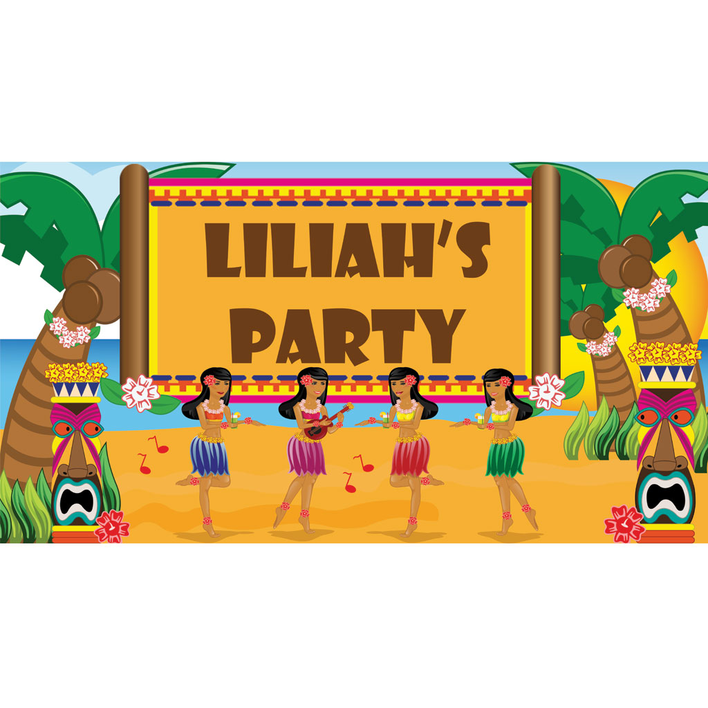 Hawaiian Luau Theme Personalised Banner