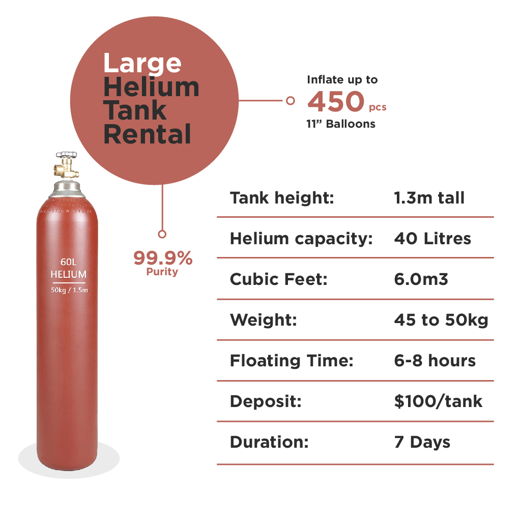 Large Helium Tank 7 Days Rental