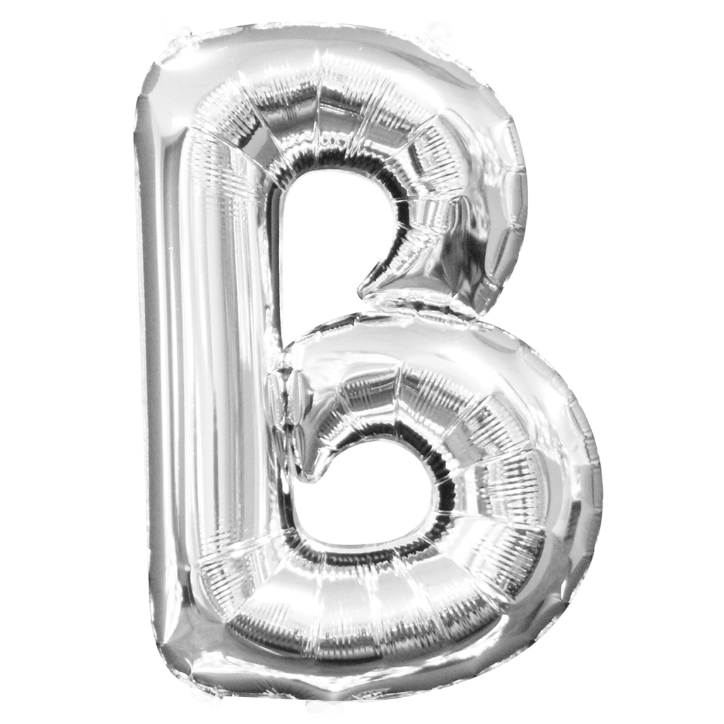 Show Jumbo Letter Alphabet Silver Foil Balloon 40inch image