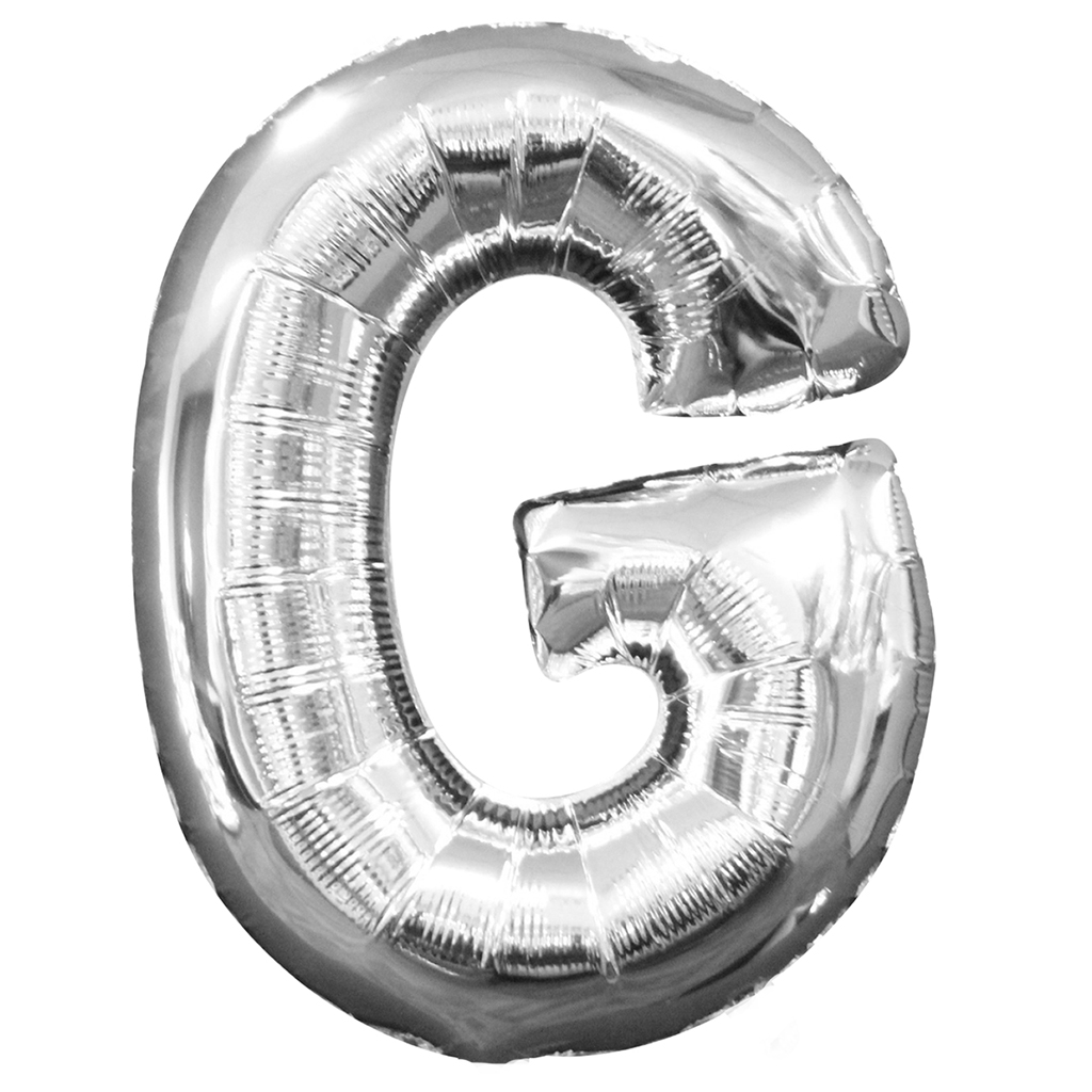 Show Jumbo Letter Alphabet Silver Foil Balloon 40inch image