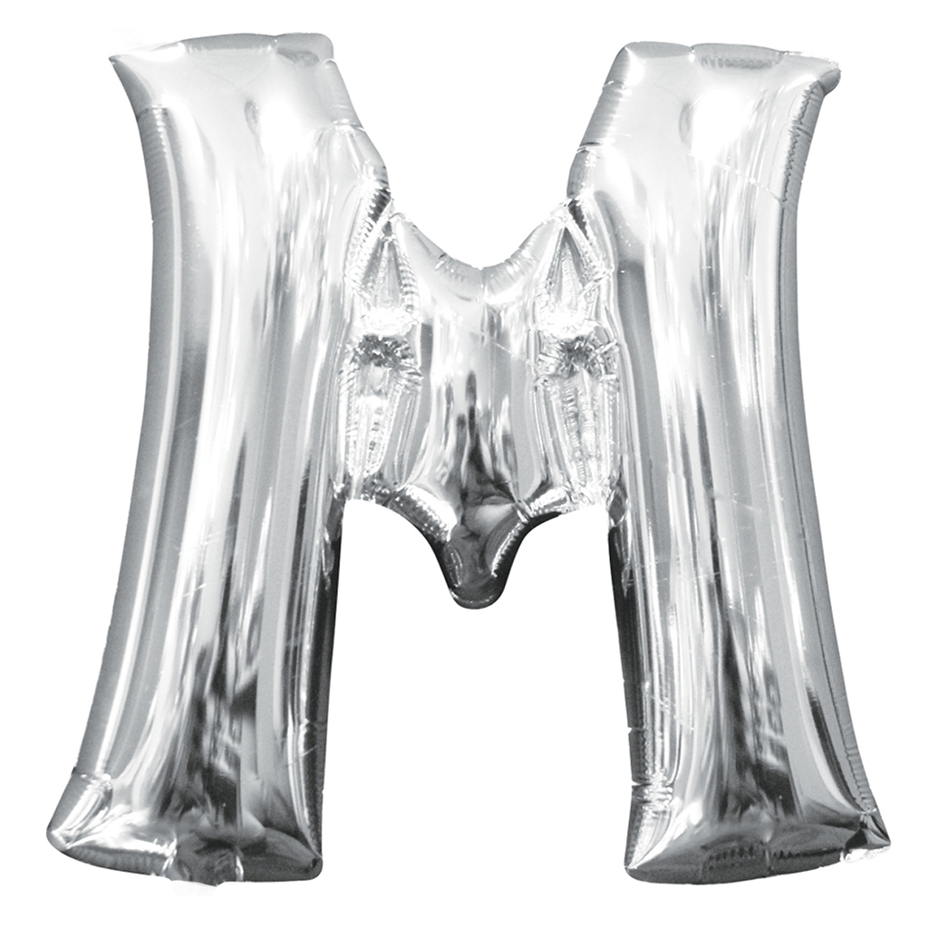 Show Jumbo Letter Alphabet Silver Foil Balloon 40inch image