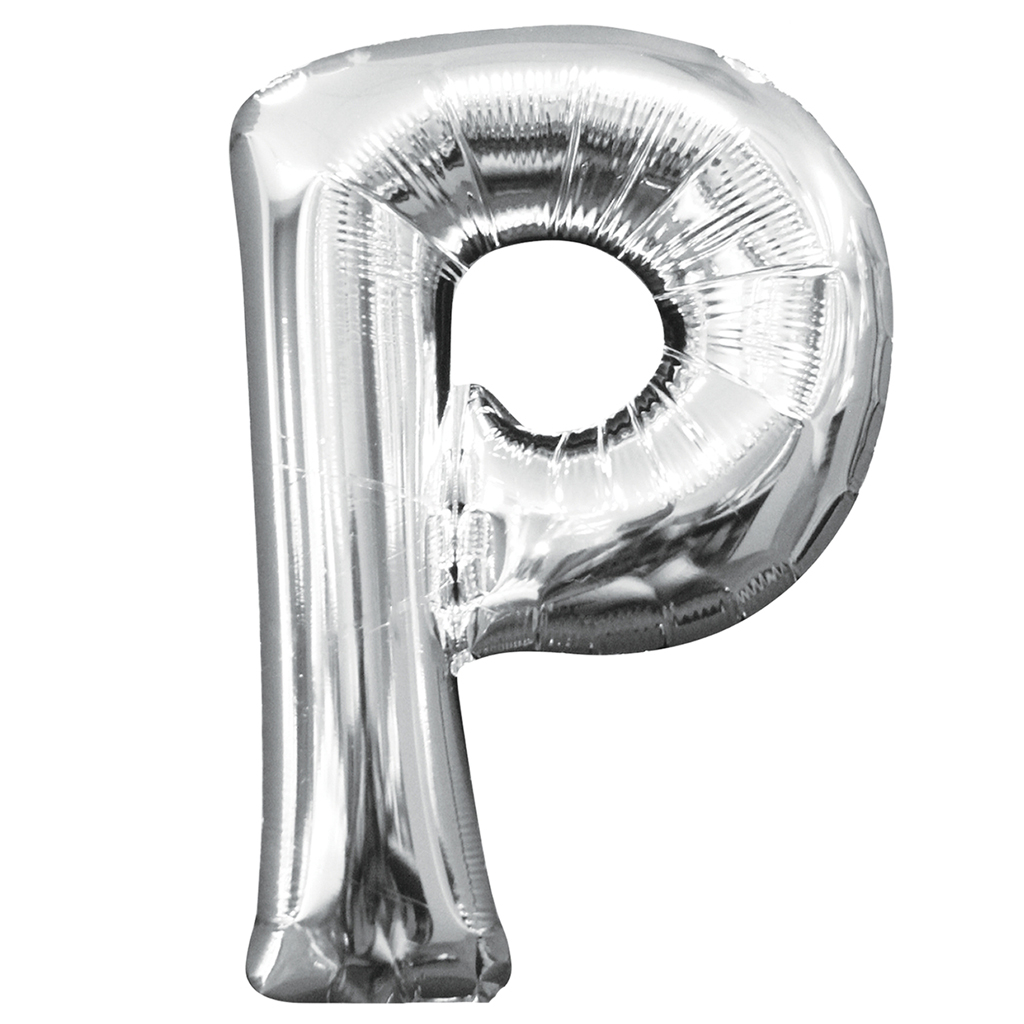 Show Jumbo Letter Alphabet Silver Foil Balloon 40inch image