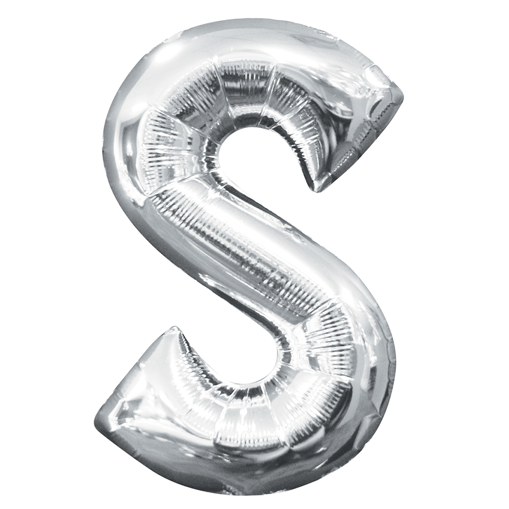 Show Jumbo Letter Alphabet Silver Foil Balloon 40inch image