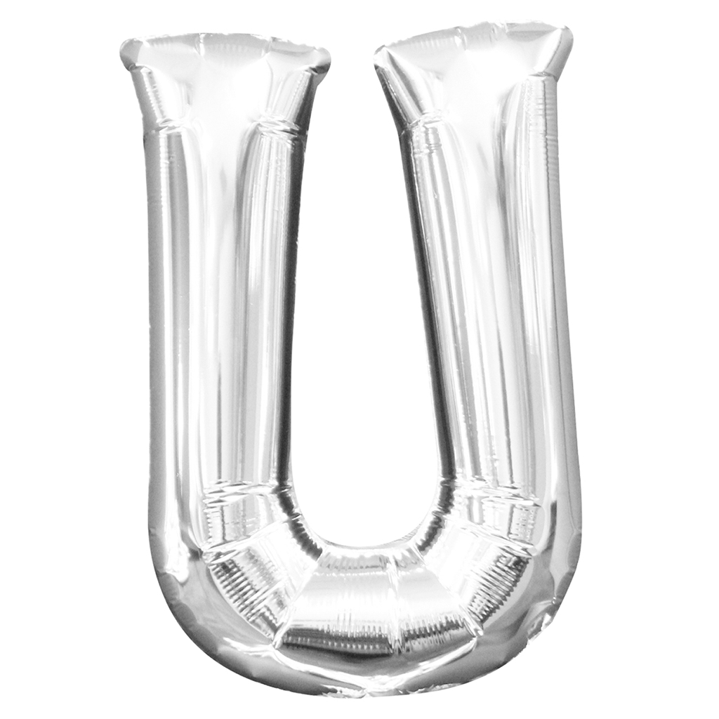 Show Jumbo Letter Alphabet Silver Foil Balloon 40inch image