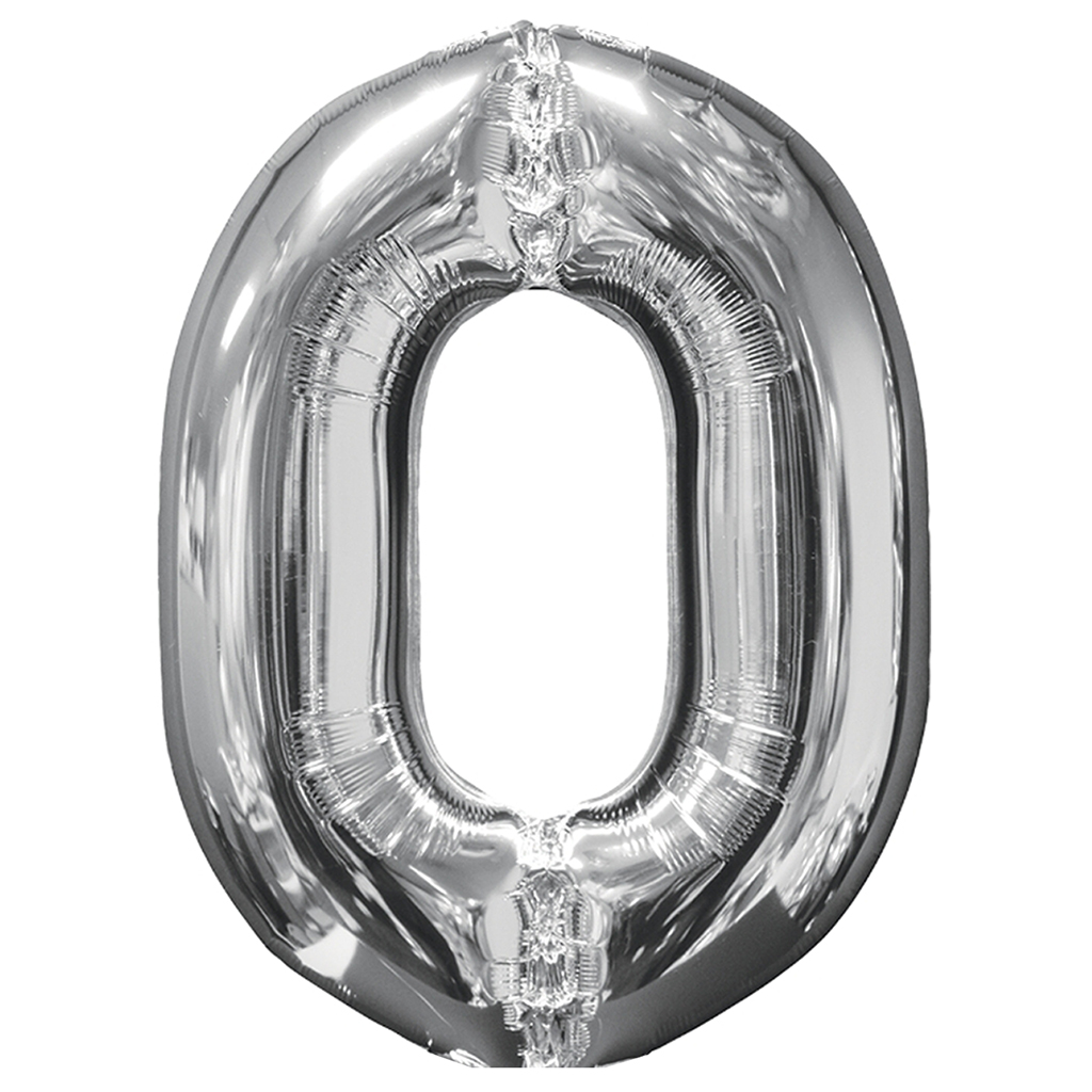 Show Jumbo Number Silver Foil Balloon 40inch image