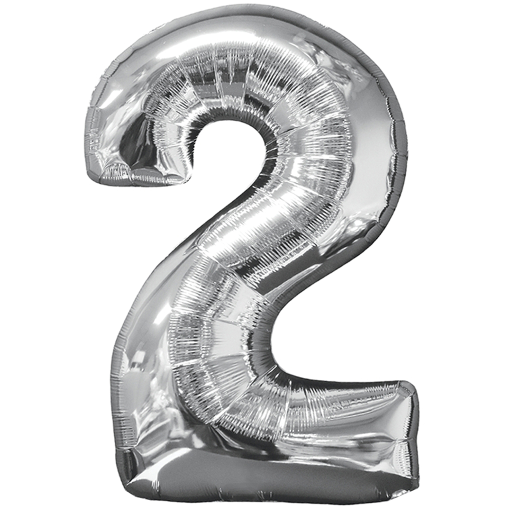 Show Jumbo Number Silver Foil Balloon 40inch image