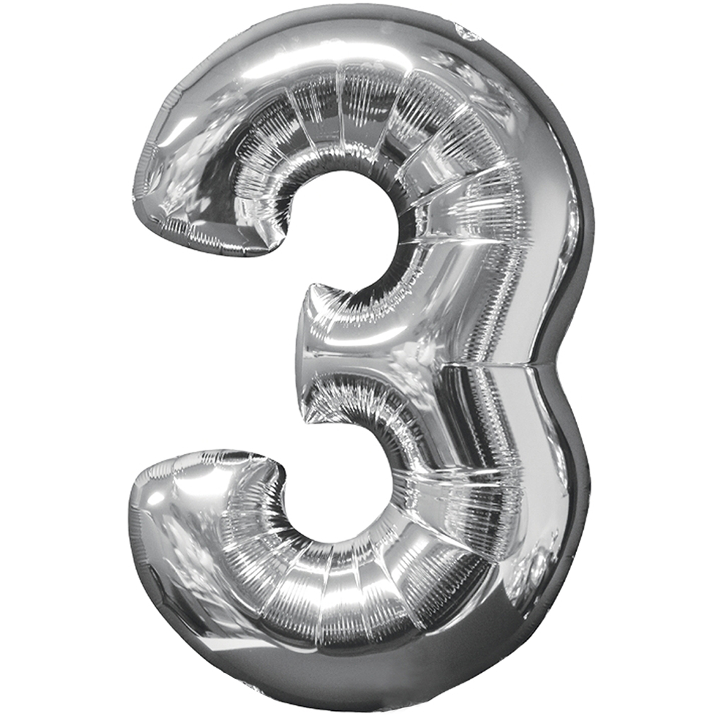 Show Jumbo Number Silver Foil Balloon 40inch image