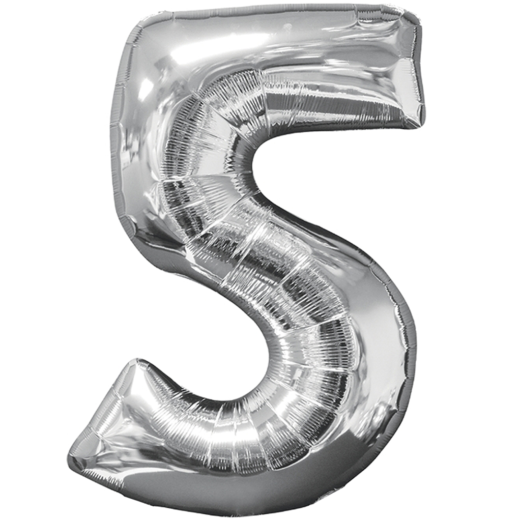 Show Jumbo Number Silver Foil Balloon 40inch image