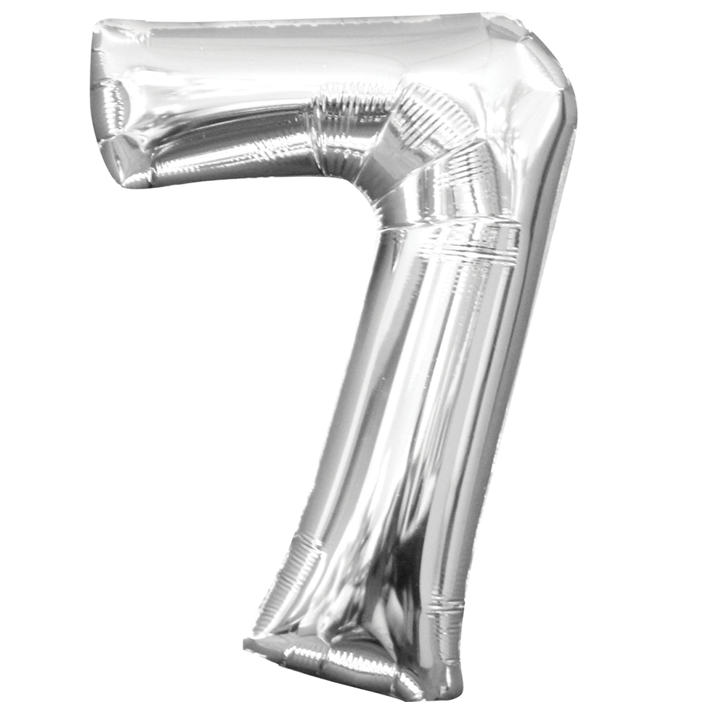 Show Jumbo Number Silver Foil Balloon 40inch image