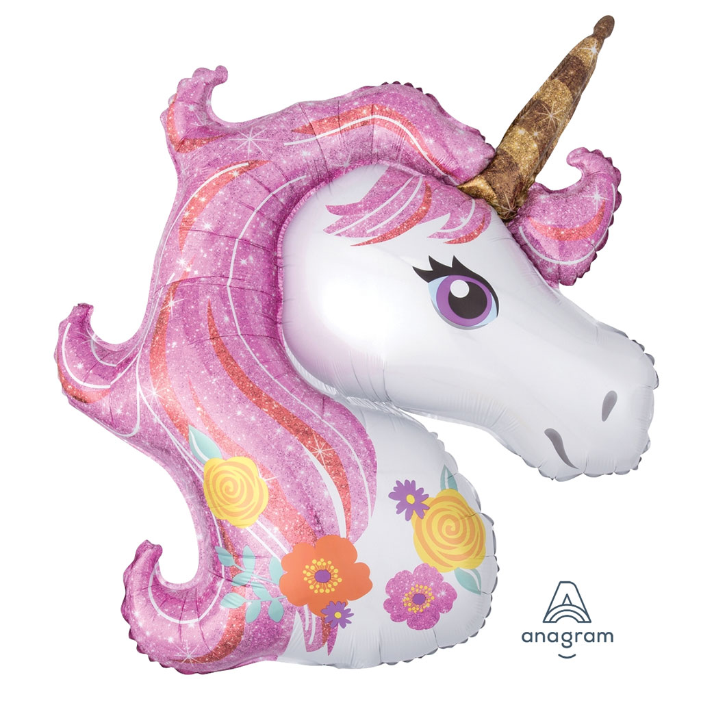 Unicorn Magical Pink Head Foil Balloon 33inch