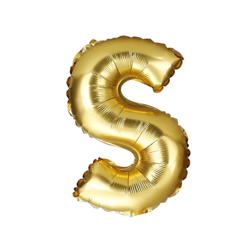 Show Mini Letter Alphabet Gold Balloon 16inch (Do Not Float) image