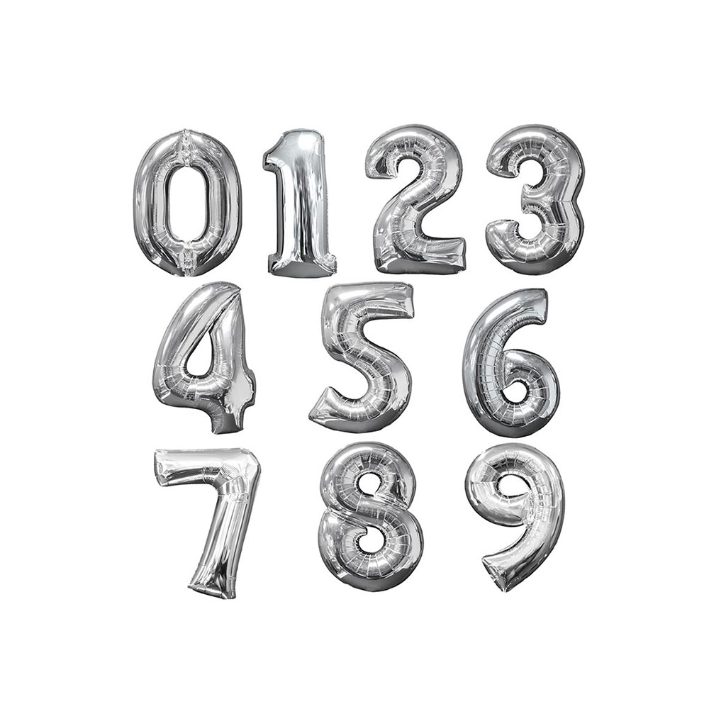 Jumbo Number Silver Foil Balloon 40inch