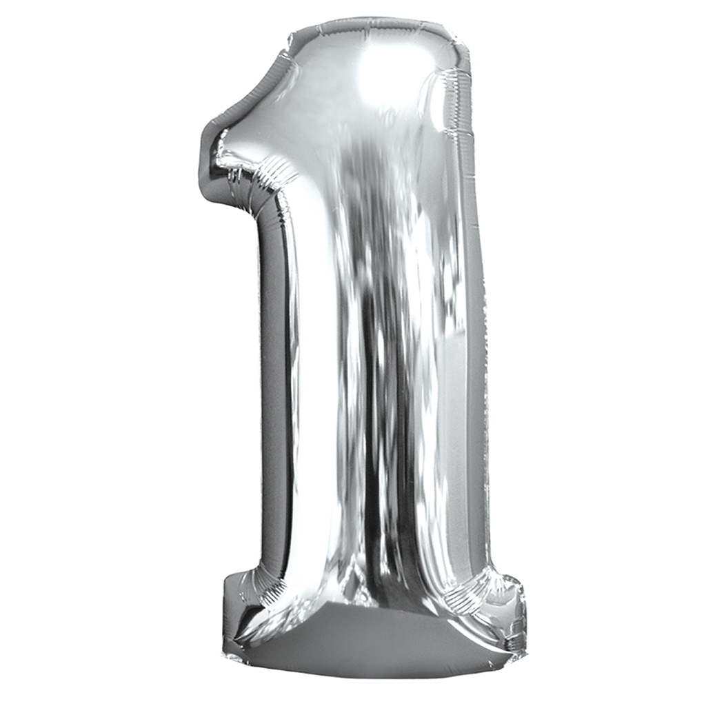 Show Mini Number Silver Foil Balloon 16inch (Do Not Float) image