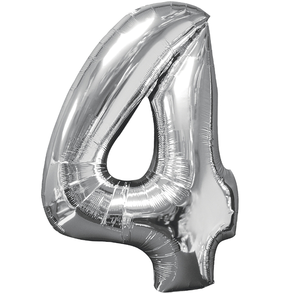 Show Mini Number Silver Foil Balloon 16inch (Do Not Float) image