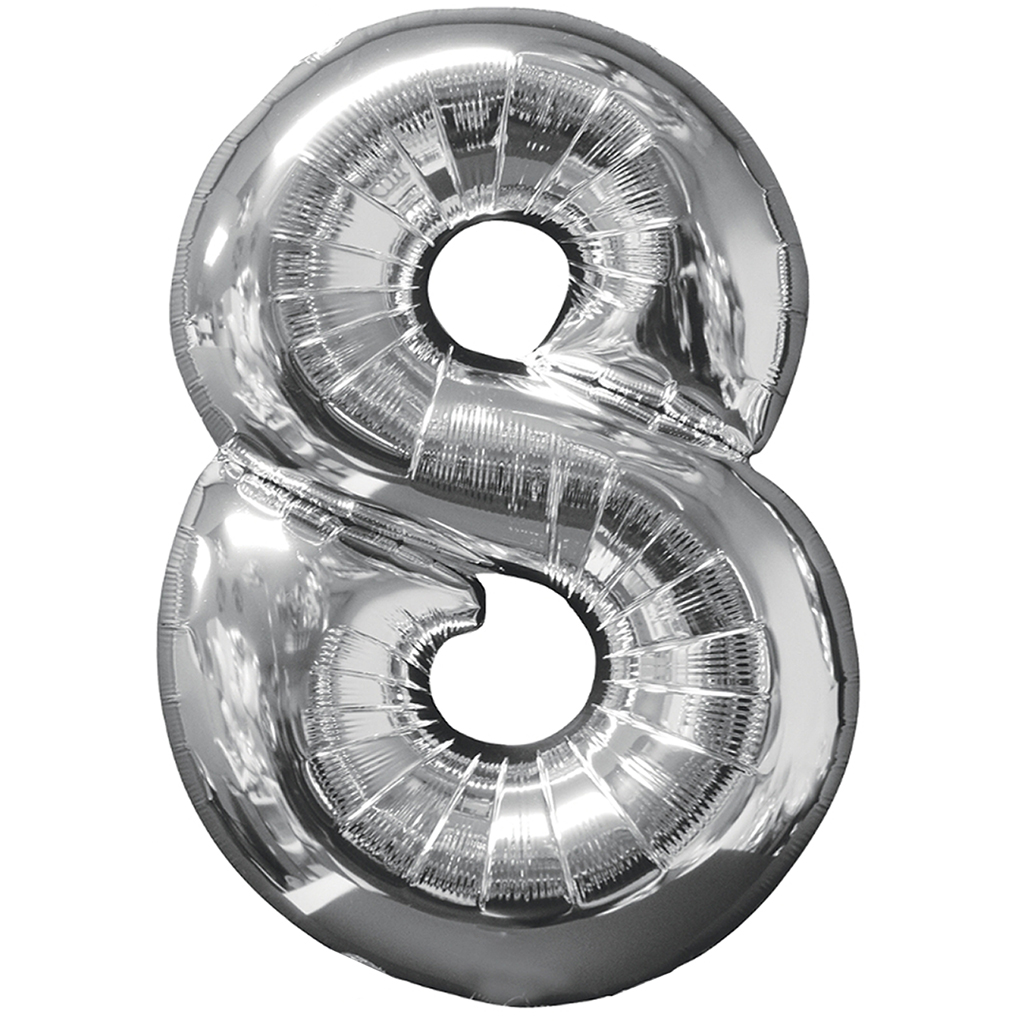 Show Mini Number Silver Foil Balloon 16inch (Do Not Float) image
